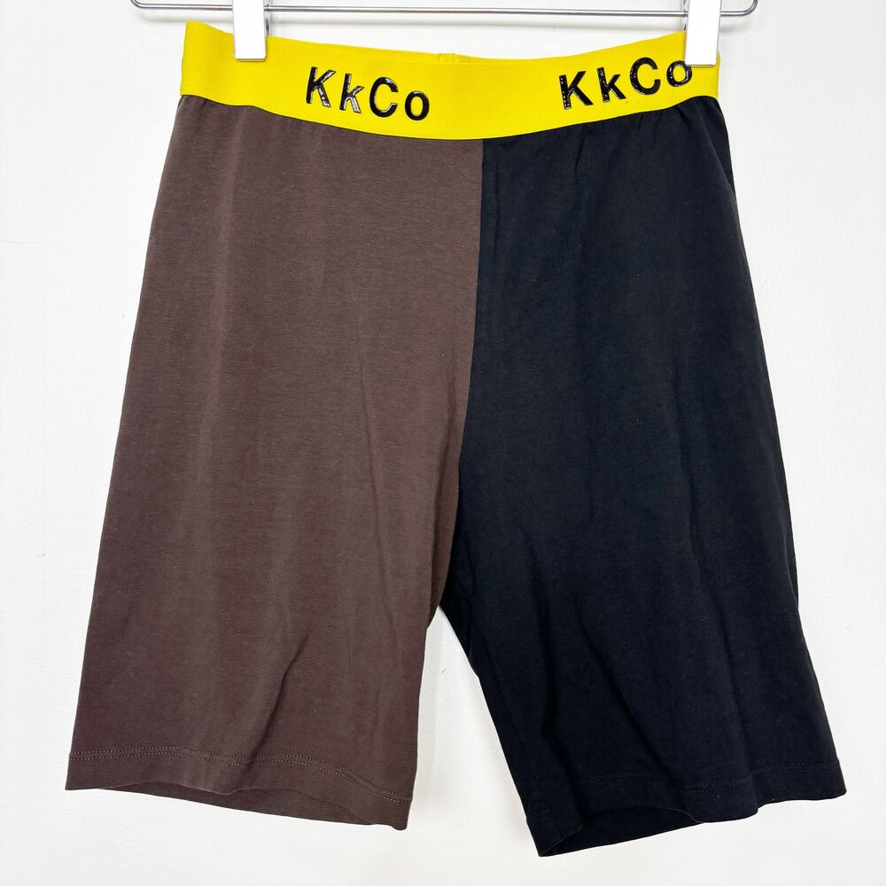 KkCo Women's Mixed Cycle Short in Chocolate & Black M